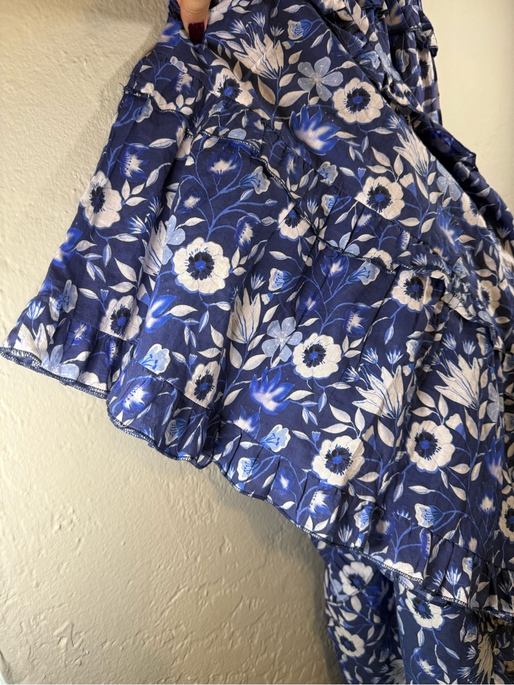 Sohana Blue Floral Smocked Maxi Dress - Picture 8 of 9